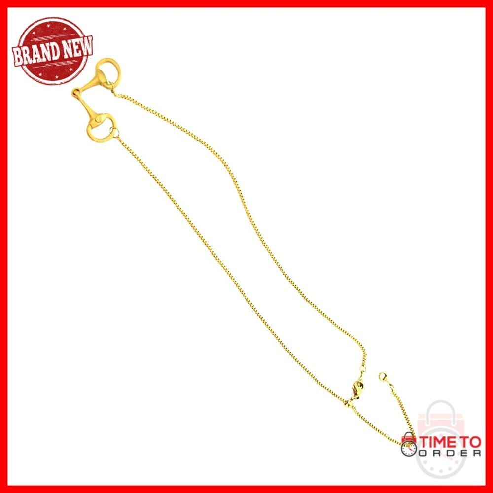 Horsebit Y Necklace 18K Gold Plated Stainless Steel Adjustable Chain Gift Ready